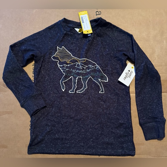 RUMI + RYDER Softloop Hacci Long Sleeve Cozy Crew in Navy - Picture 3 of 8